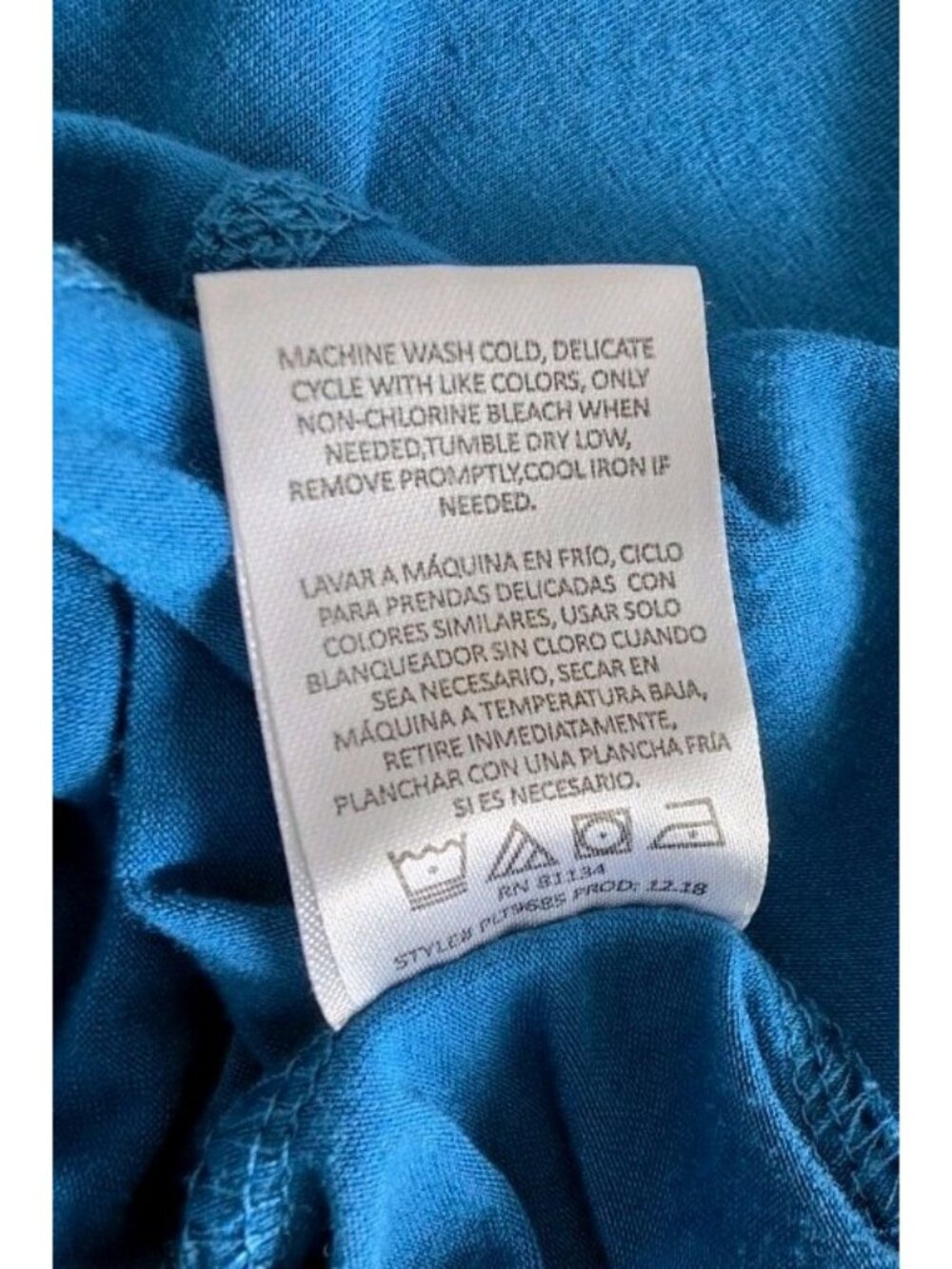 V-Neck Long Sleeve Raglan Stretch Knit Tee Blue Size M  Pacific Trail Women's - Picture 10 of 10